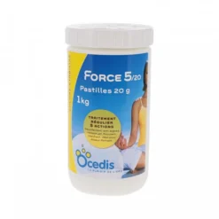 Chlore Force 5 Multifonctions - Pastilles De 20 Grammes - 1Kg
